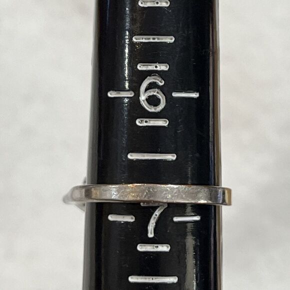 18k hge White Gold Plated Ring 6.75" Teardrop Citrine & Trillion CZ Sparkling - Picture 6 of 9